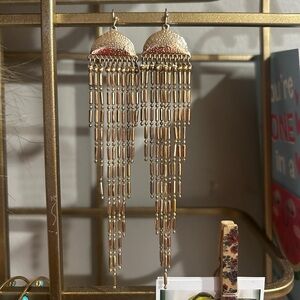 Gold Fringe Dangle Earrings